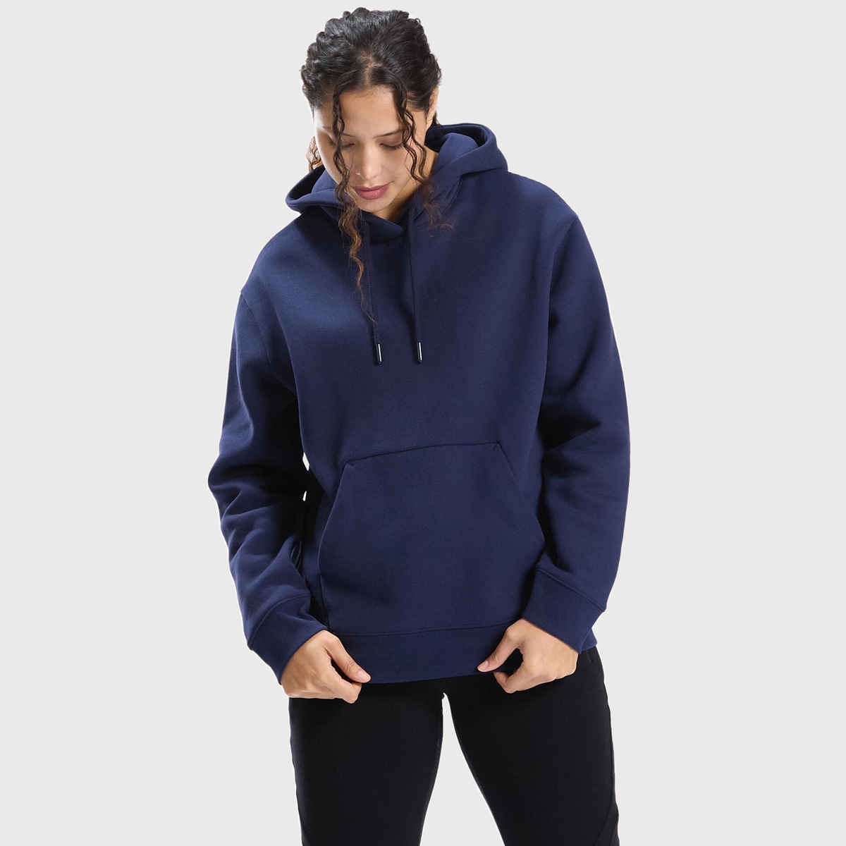 Decathlon Domyos Women's Warm Hooded Sweatshirt | Navy Blue | XL