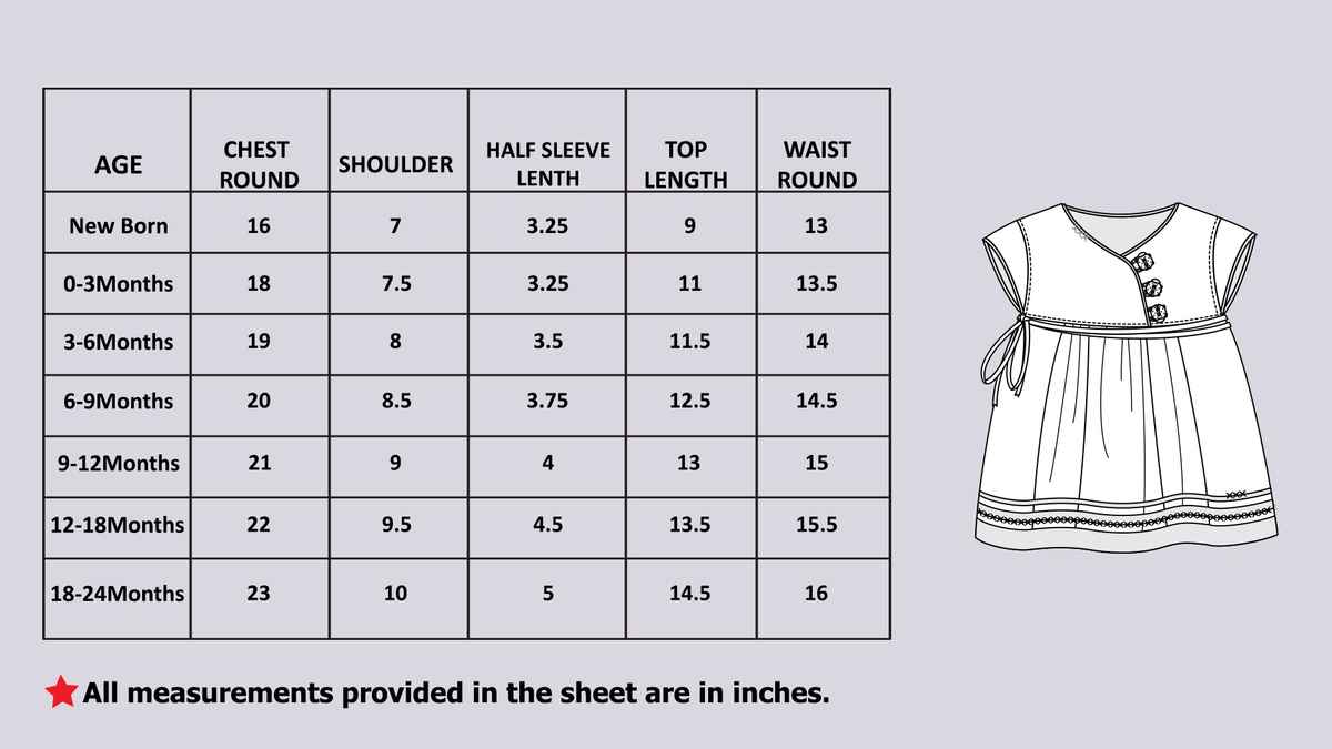 Mom's Love Girls' Printed Cotton Dresses | Peach | 06 - 09 months