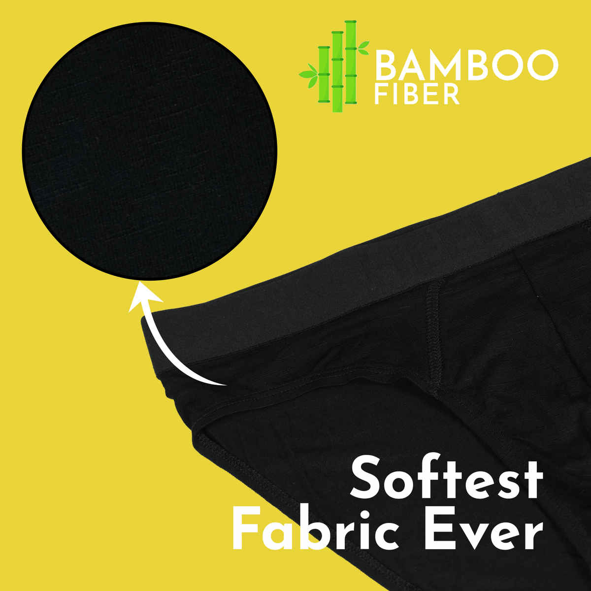 Heelium Bamboo Underwear - Men's Brief - L | Black