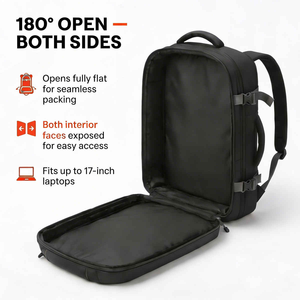 Lunar's Headpro 45L Laptop Backpack | Water Resistant | Anti-Theft | Office | Travel | School Bag