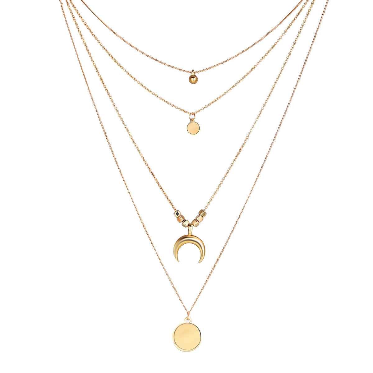 Shining Diva Fashion Multilayer Non Precious Cubic Zirconia Western Necklace for Women | 12152np