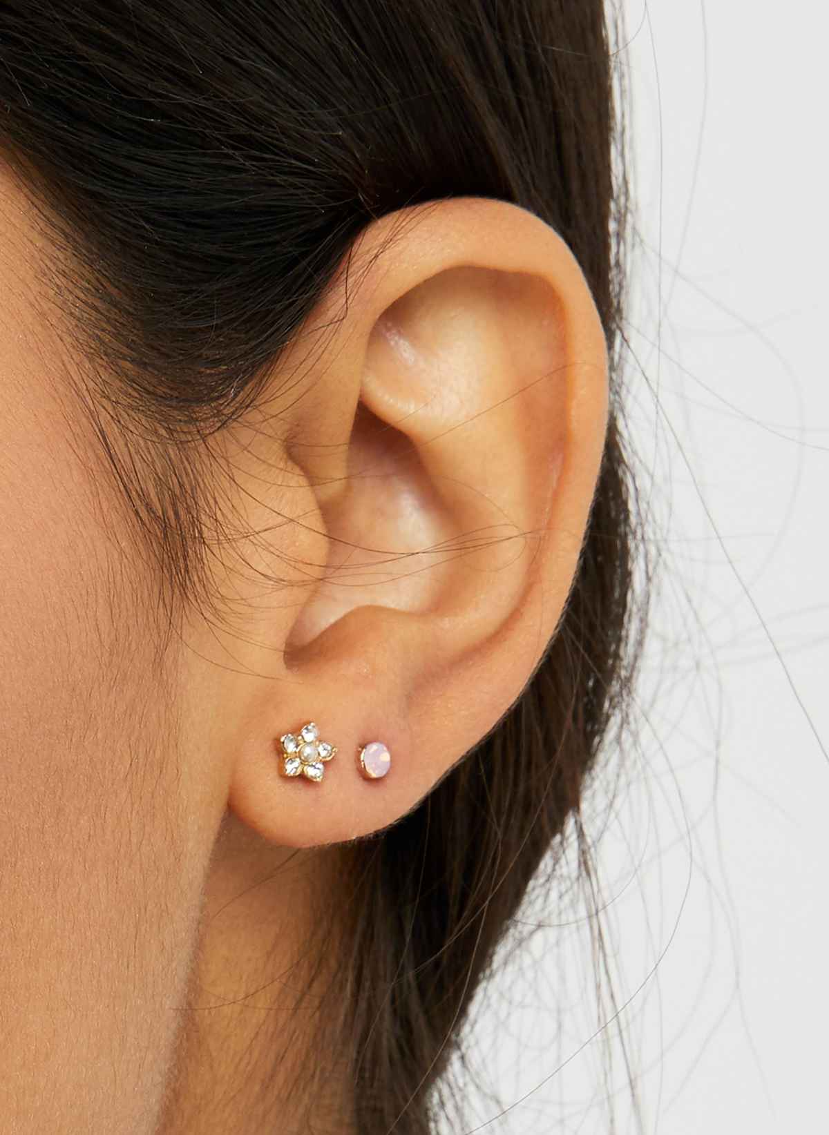 Accessorize London Fem Chic Stud Pack - Gold