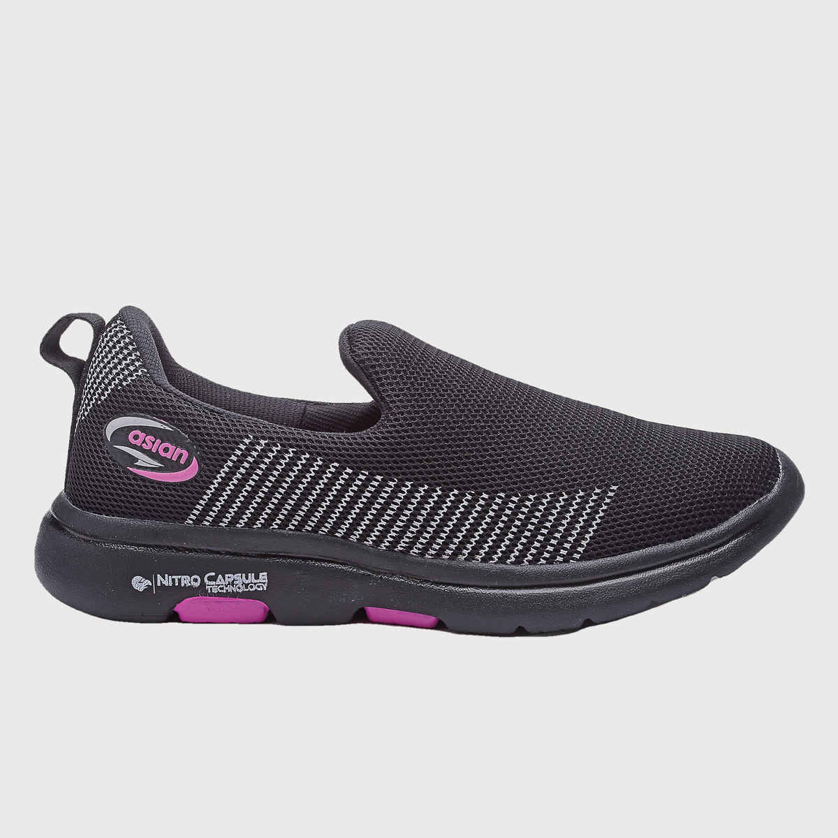 Asian Women s Firefly-111 Black Pink Slipon Shoes | UK-5