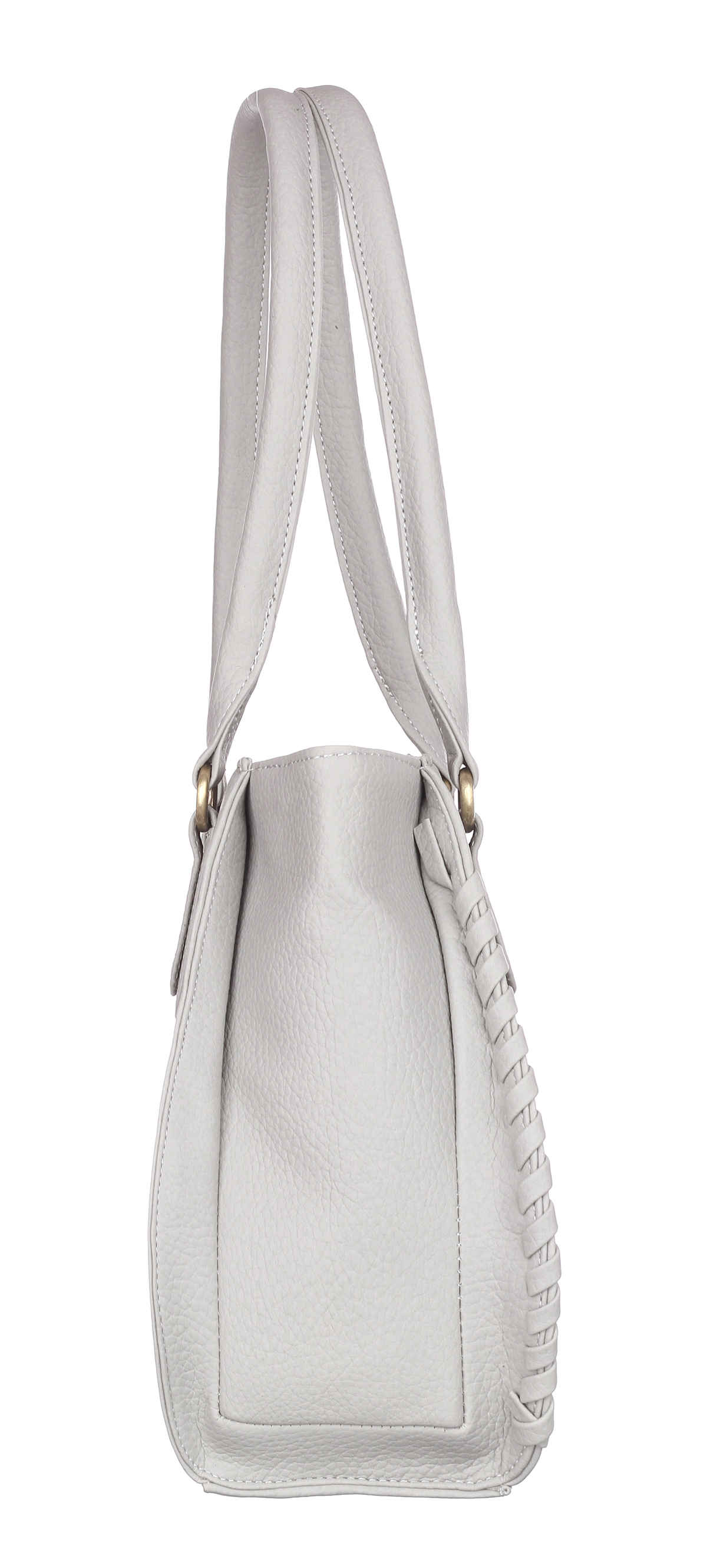 Fostelo Women's Vegan Leather Buenos Luxe Shoulder Bag | Ladies Purse Handbag | Grey - Large