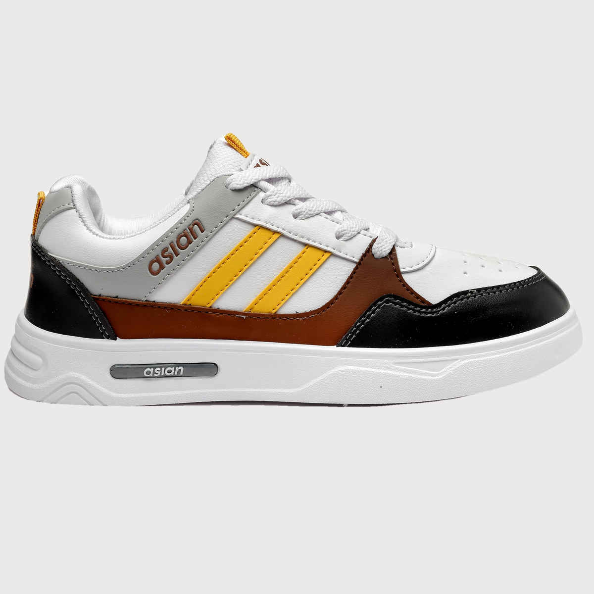 Asian Men's Boston-02 White Grey Casual Shoes | UK - 6