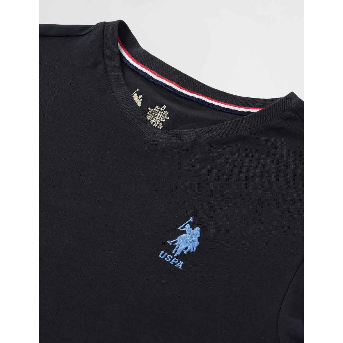 U.S. Polo Assn. Men's V-Neck Embroidered Logo Lounge T-Shirt | Black - S