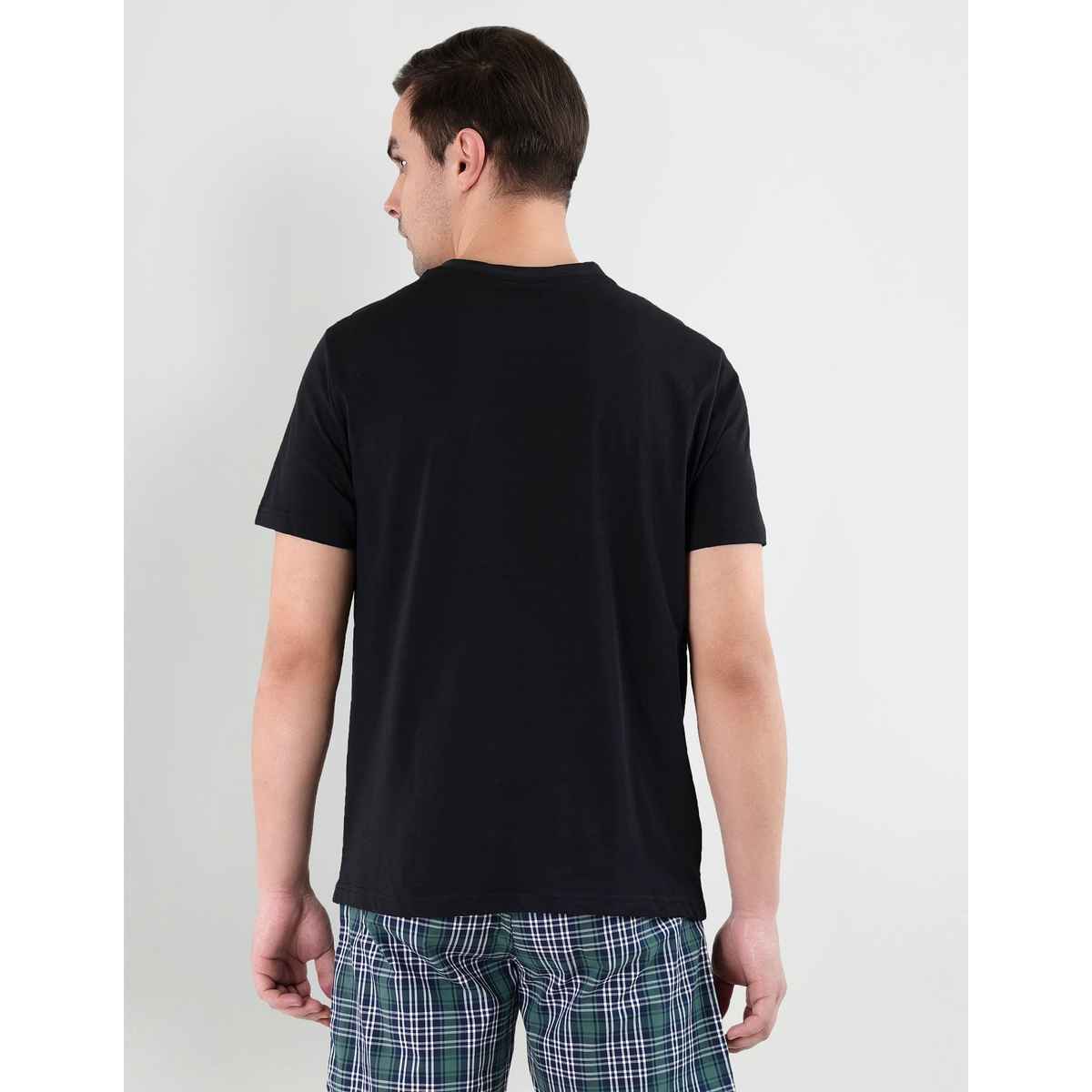 U.S. Polo Assn. Men's V-Neck Embroidered Logo Lounge T-Shirt | Black - S