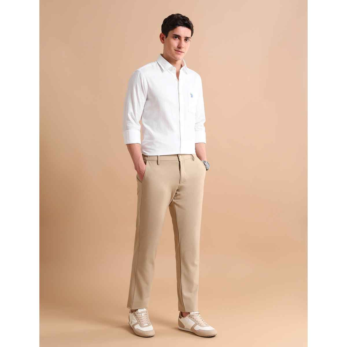 U.S. Polo Assn. Men's Cotton Dobby Shirt | White - 44