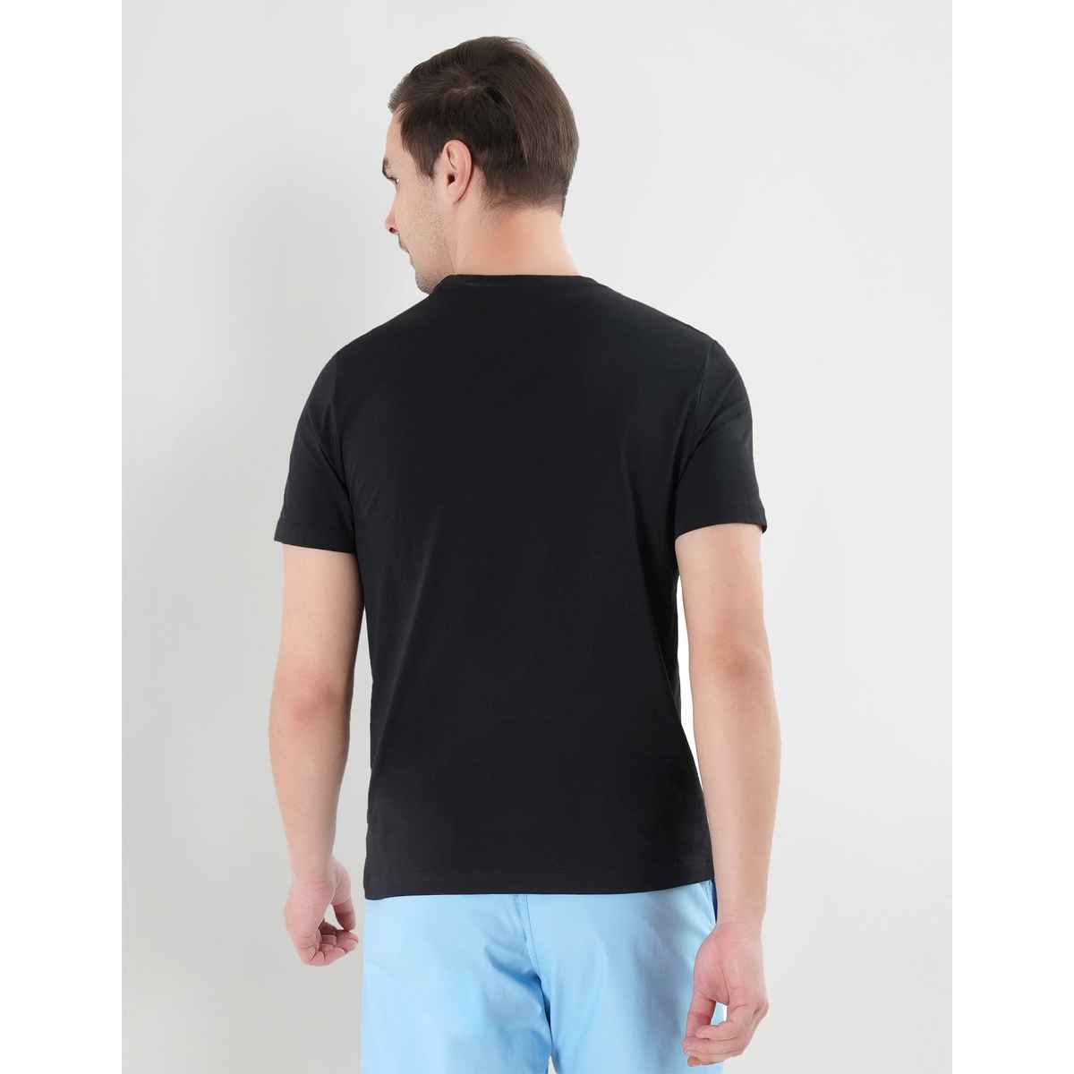 U.S. Polo Assn. Men's Crew Neck Embroidered Logo Lounge T-Shirt | Black - M