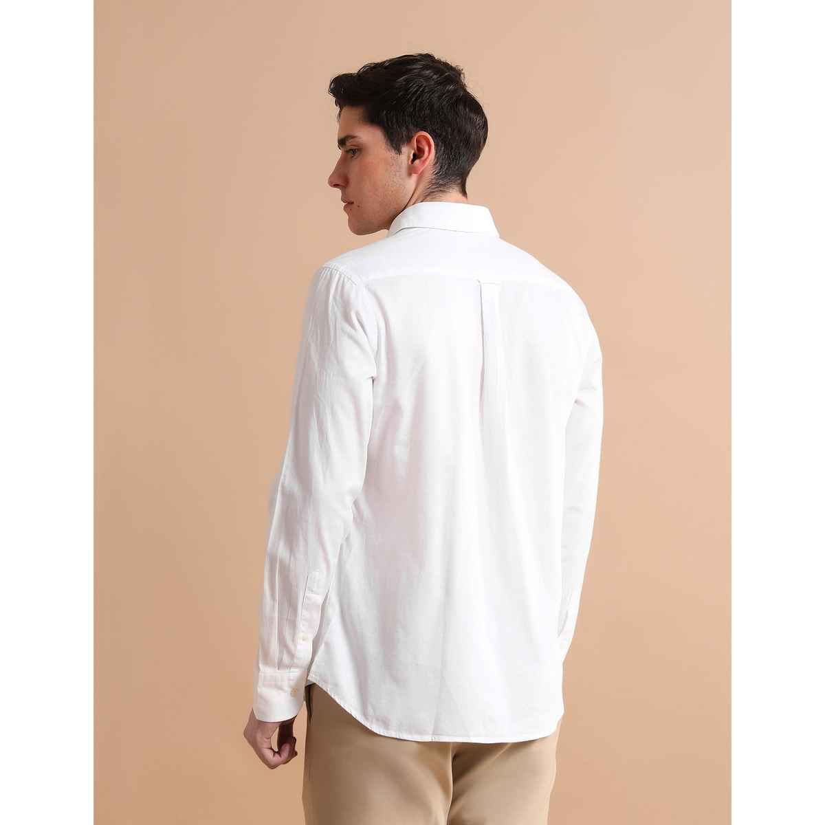 U.S. Polo Assn. Men's Cotton Dobby Shirt | White - 44