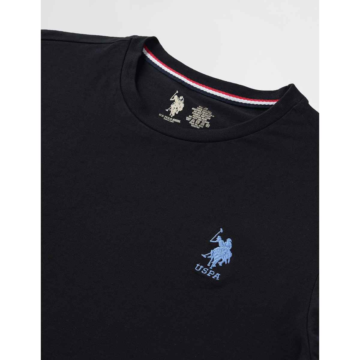 U.S. Polo Assn. Men's Crew Neck Embroidered Logo Lounge T-Shirt | Black - M