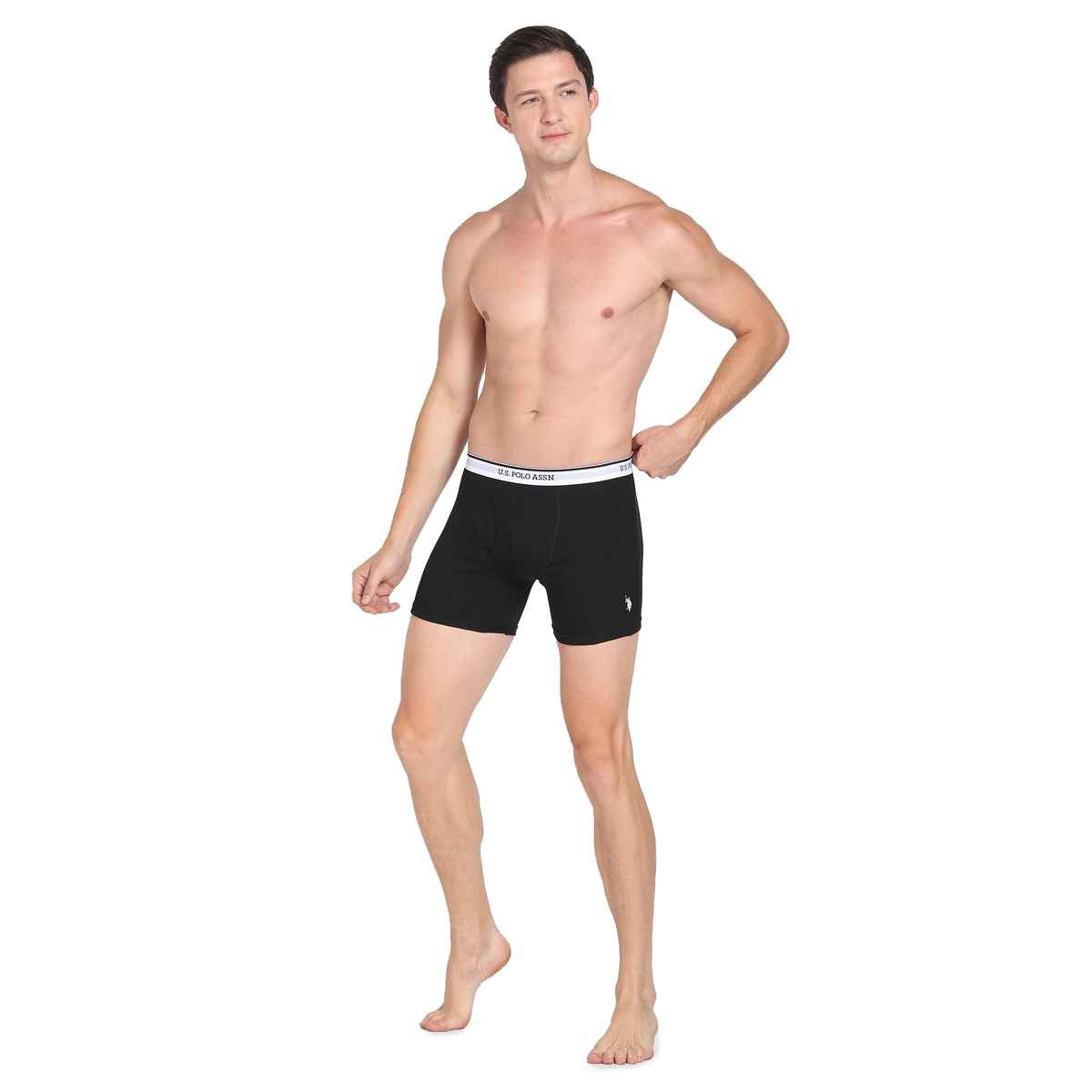 Uspa Trunk USPA Men Briefs - Pack of 3 Solid Cotton Trunks Black - Grey Melange ...