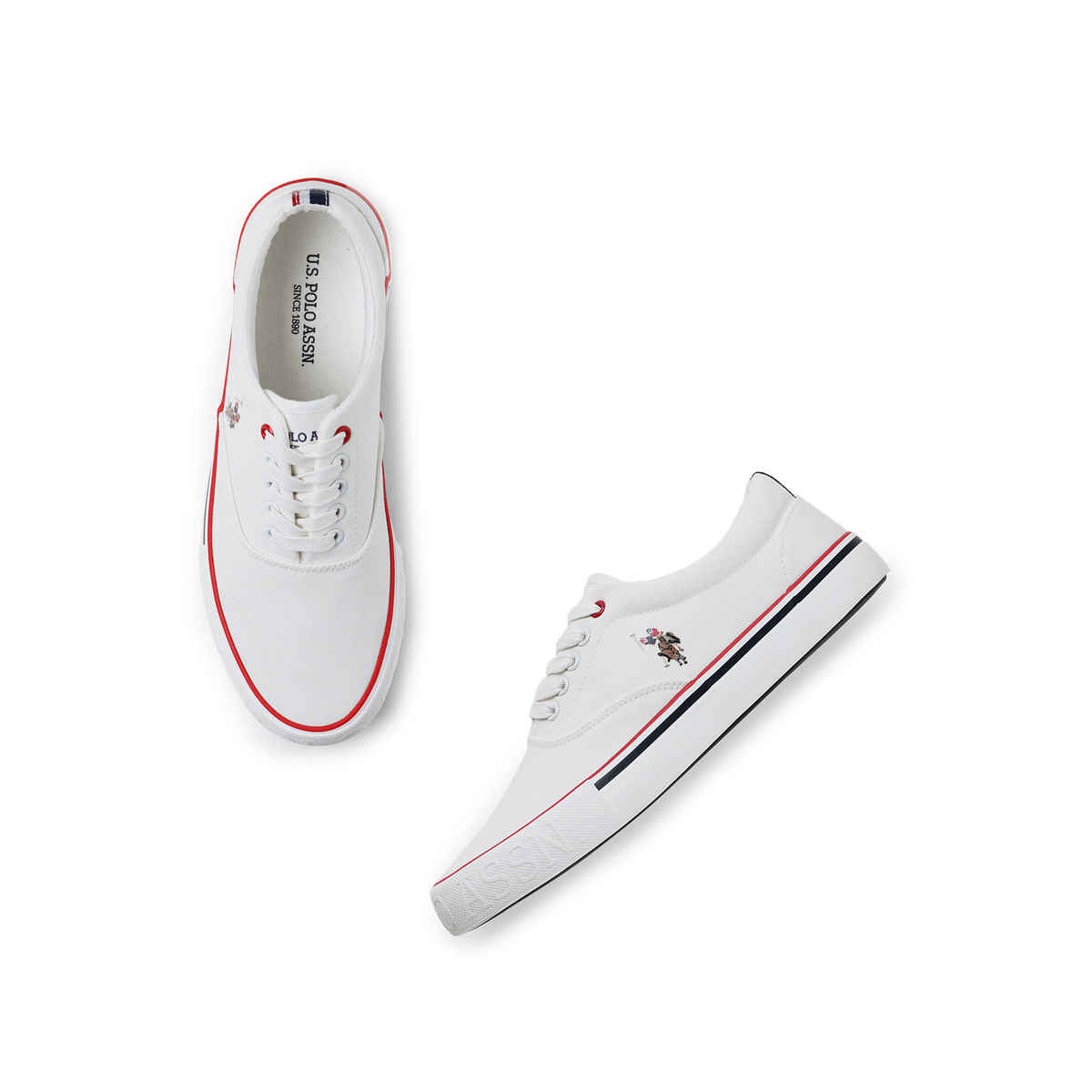 U.S. Polo Assn. Men's | Men Clyde Off White Classics Sneakers | Men's | White | UK 8