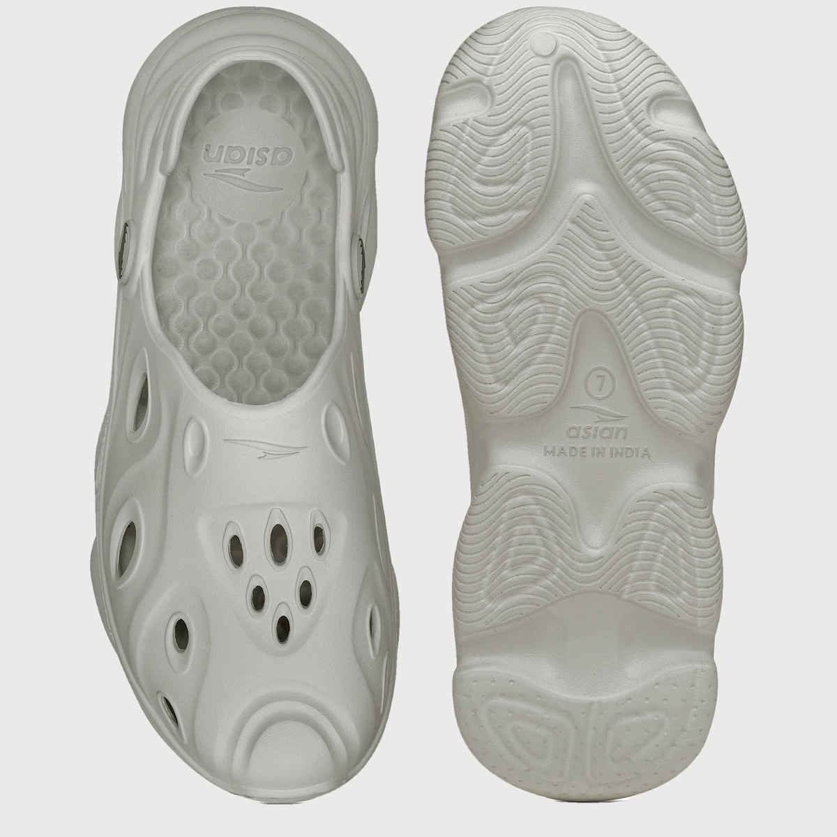 Asian Safari-02 Men Clogs Light Grey (Size-9)