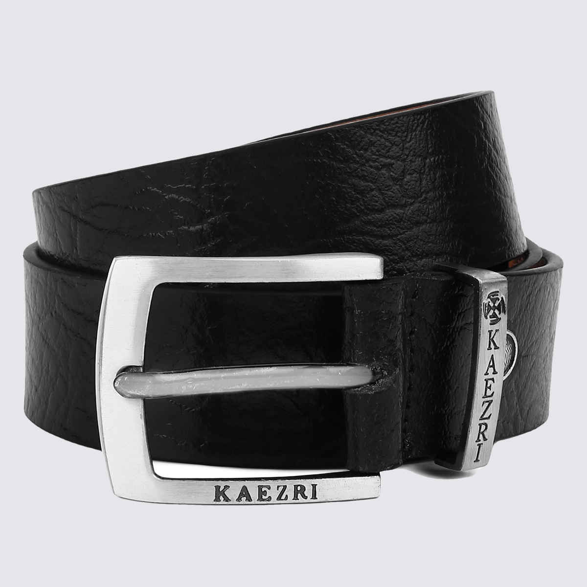 Kaezri Genuine Leather Black Textured Belt for Men | Katablcob - 36