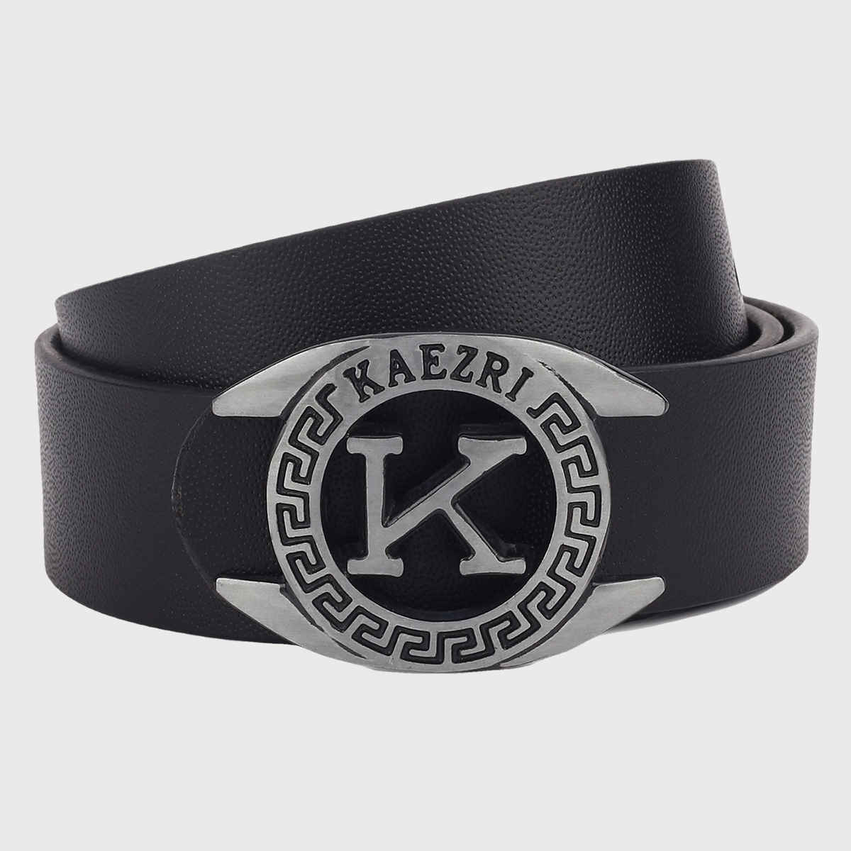 Kaezri Genuine Leather Black Belt for Men With Imported Buckle | Kzblddcb 38