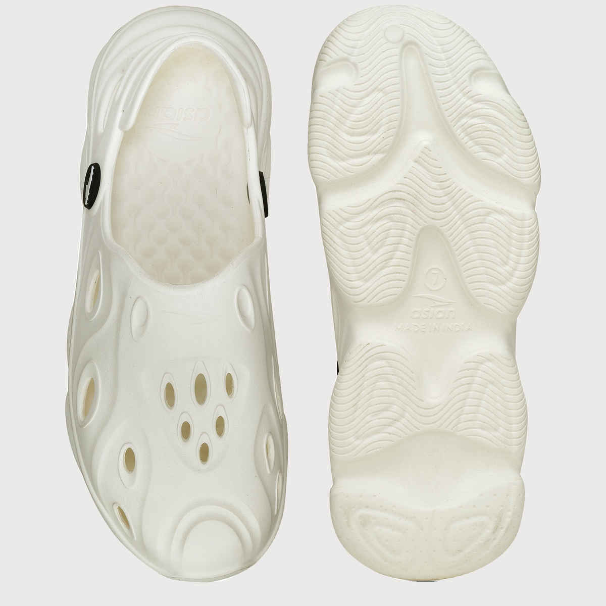 Asian Safari-02 Men Clogs Off White (UK-9)