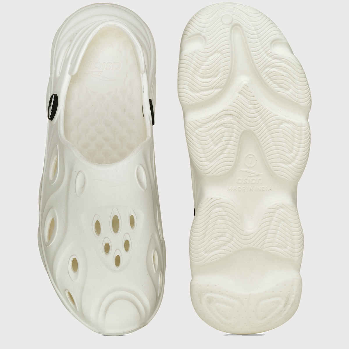 Asian Safari-02 Men Clogs Off White (UK-6)