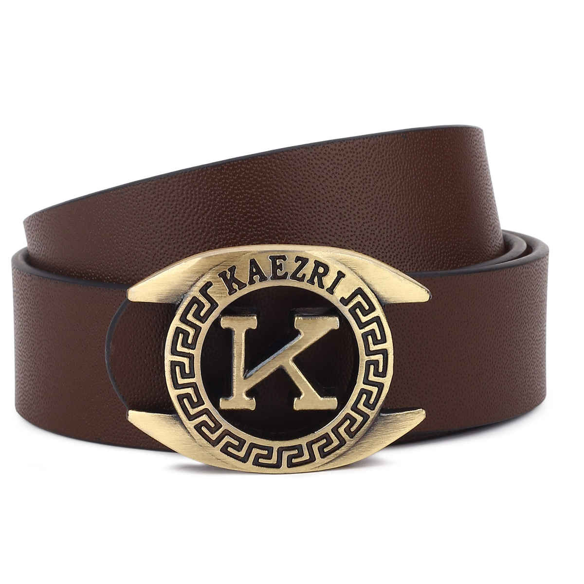 Kaezri Genuine Leather Brown Belt for Men With Imported Buckle | Kzbrddgb 36