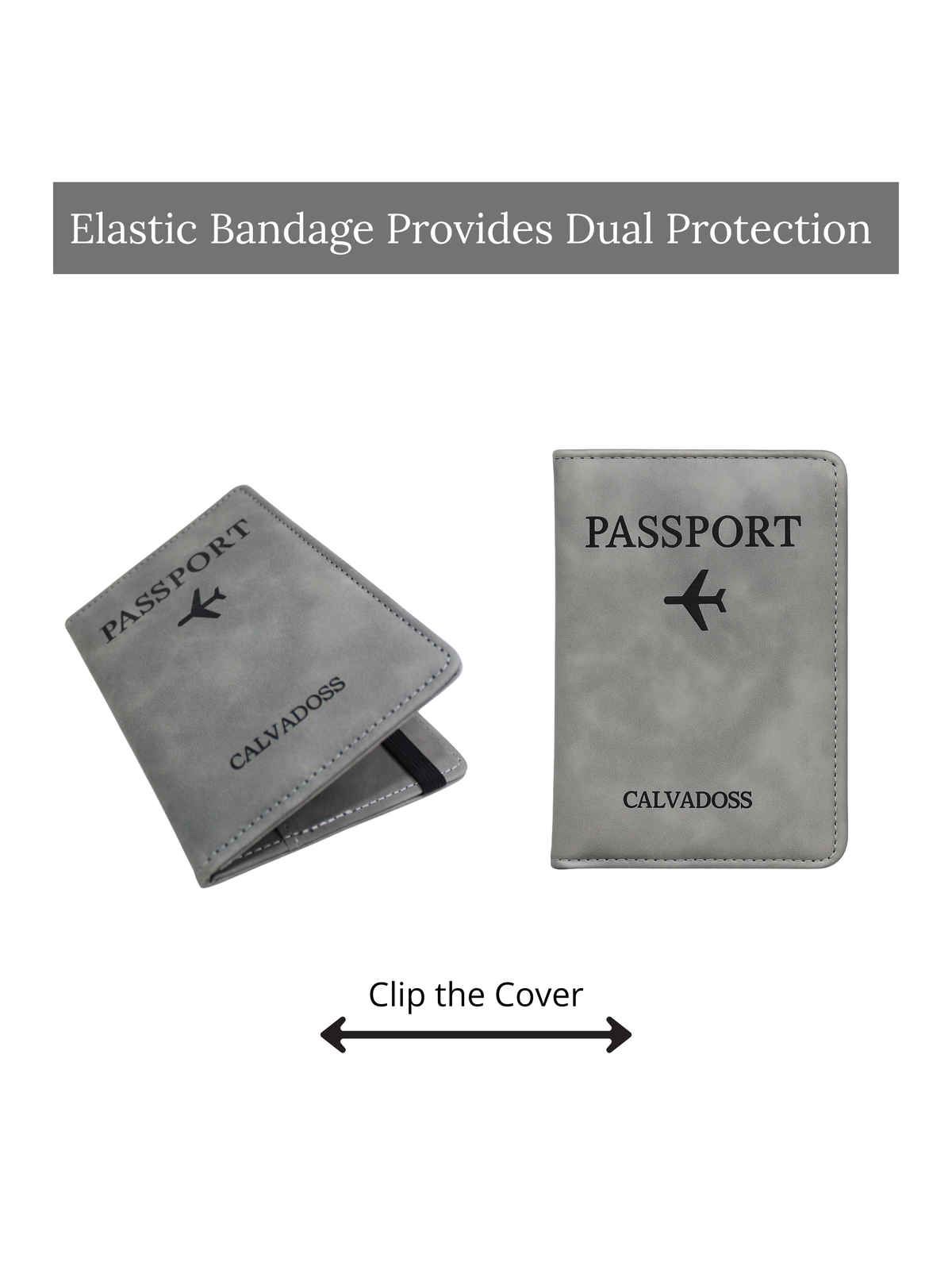 Calvadoss Travel Passport Holder | Grey