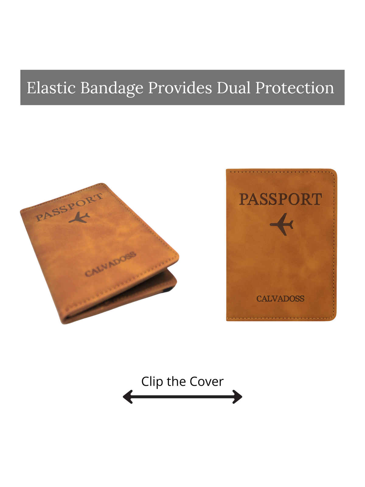 Calvadoss Travel Passport Holder | Tan