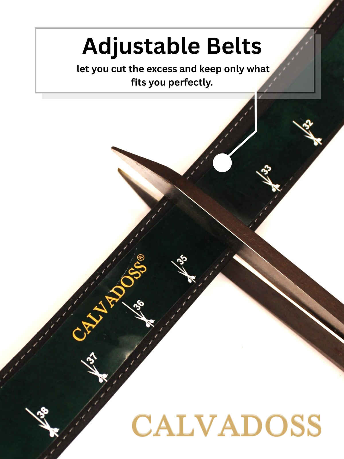 Calvadoss Men's Premium Comfort Fit Solid Gear PU Belt | Antique Gold