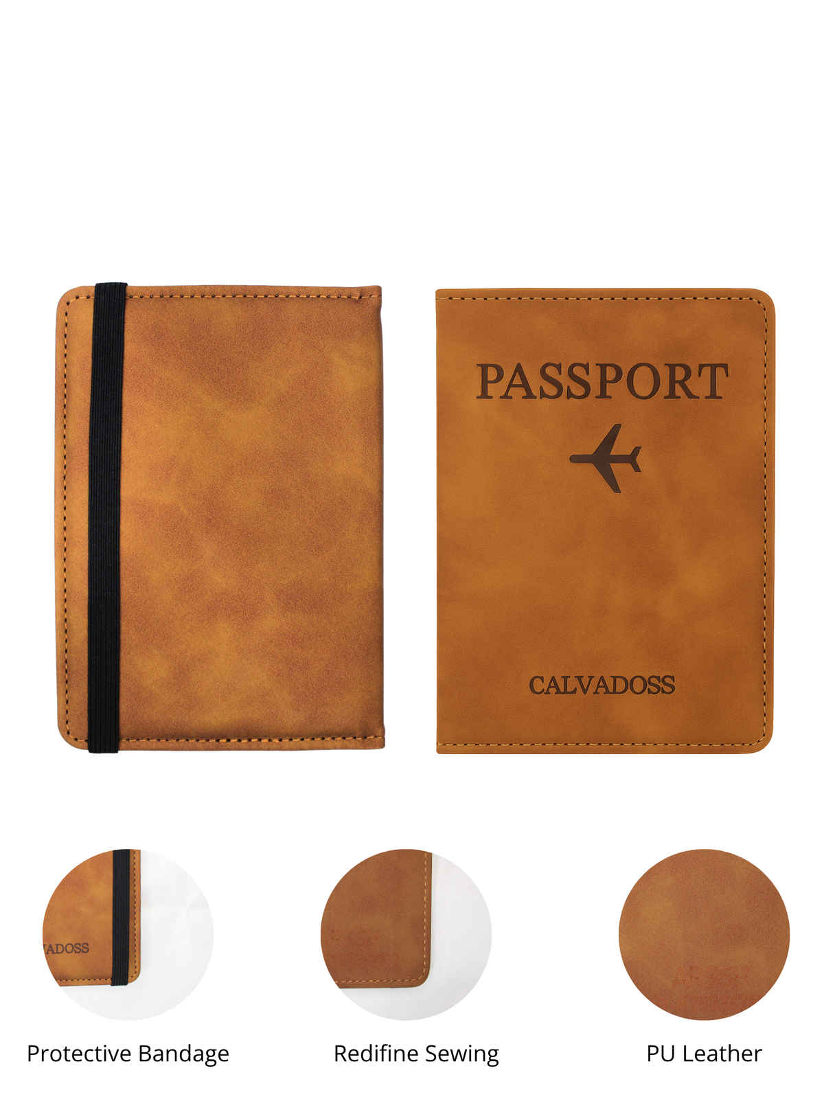 Calvadoss Travel Passport Holder | Tan