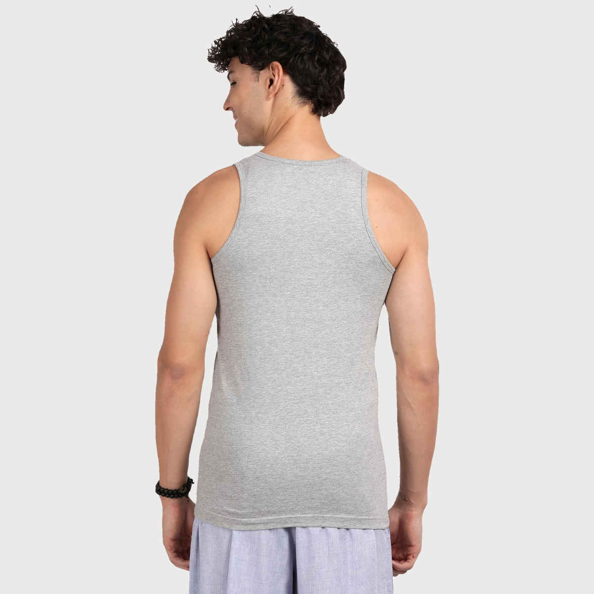 Pepe Jeans Mens Grey Melange Cotton Solid Gym Vest  - Pack of 1 (XL) Comfort Fit, Soft Fabric,