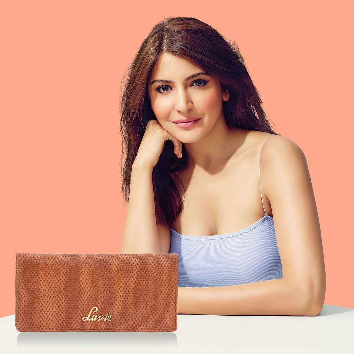 Lavie Herring Safain Women'S Bifold Clutches - Brown (1pc) & Accessorize London Women'S Preppy Sunglasses | Brown (1pc) & Sohi Peach Gold Plated Contemporary Drop Earrings (1pc) Combo