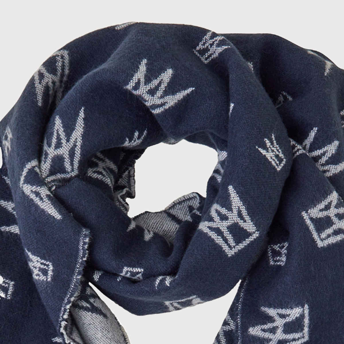 Accessorize London Women's Crown Emblem Jacquard Blanket Scarf - Blue