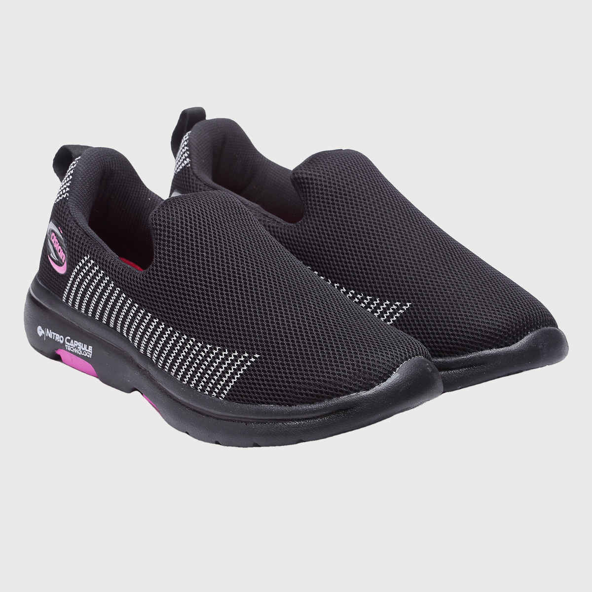 Asian Women s Firefly-111 Black Pink Slipon Shoes | UK-5