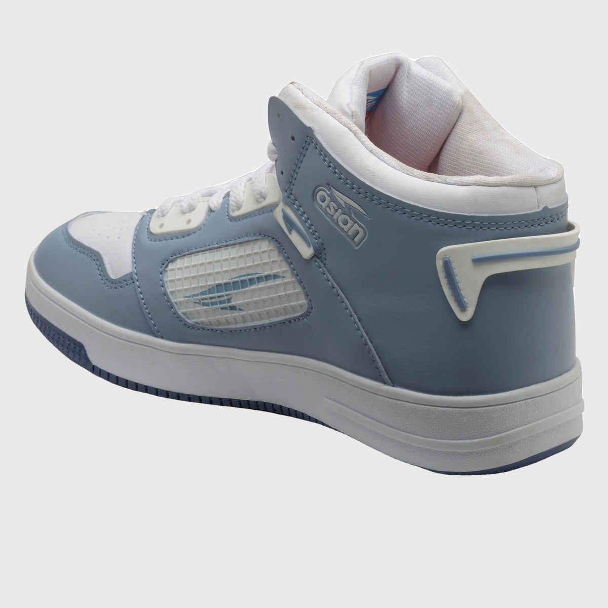 Asian Carnival-01 Hightop Sneakers For Men Slate White | UK-6
