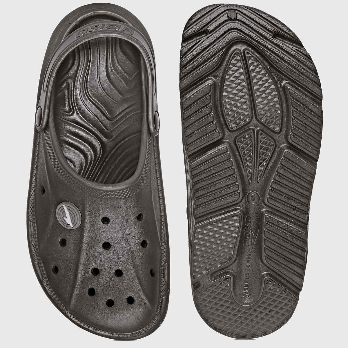 Asian Agc-14 Men Clogs Dark-Grey (Size-9)