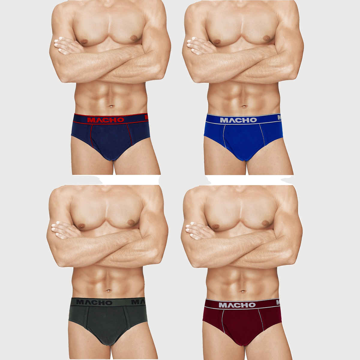 Macho Pack Of 4 Solid Men Brief | Multicolor - 90