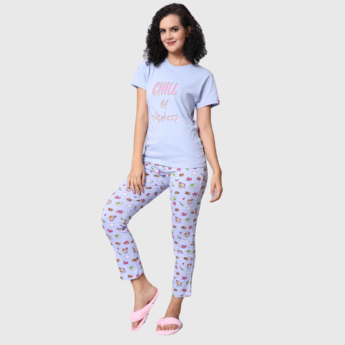 Evolove Women's Pajama Set Lavender NPSKN1726LV-L