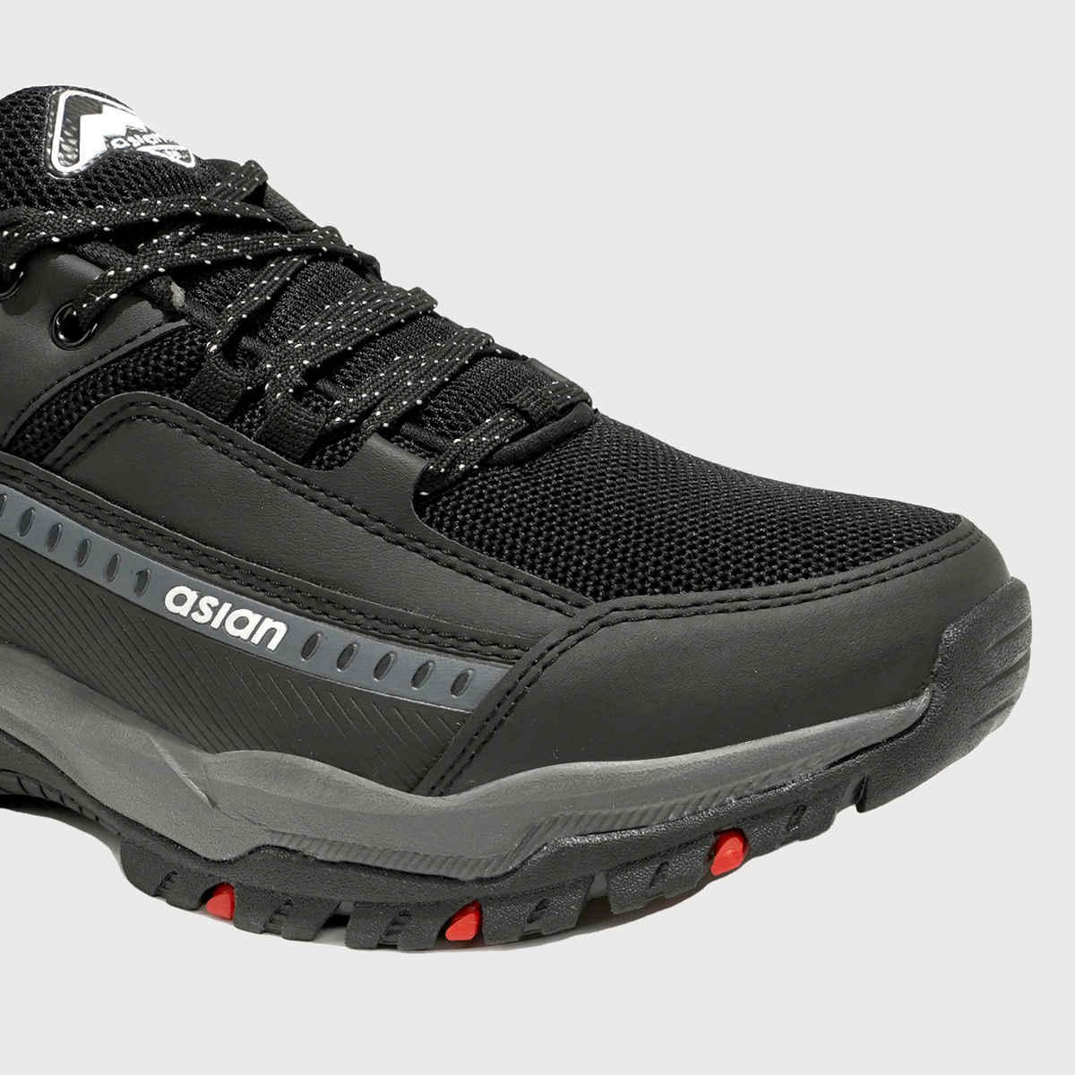 Asian Men s Everest-01 Black Trekking Shoes | UK-10