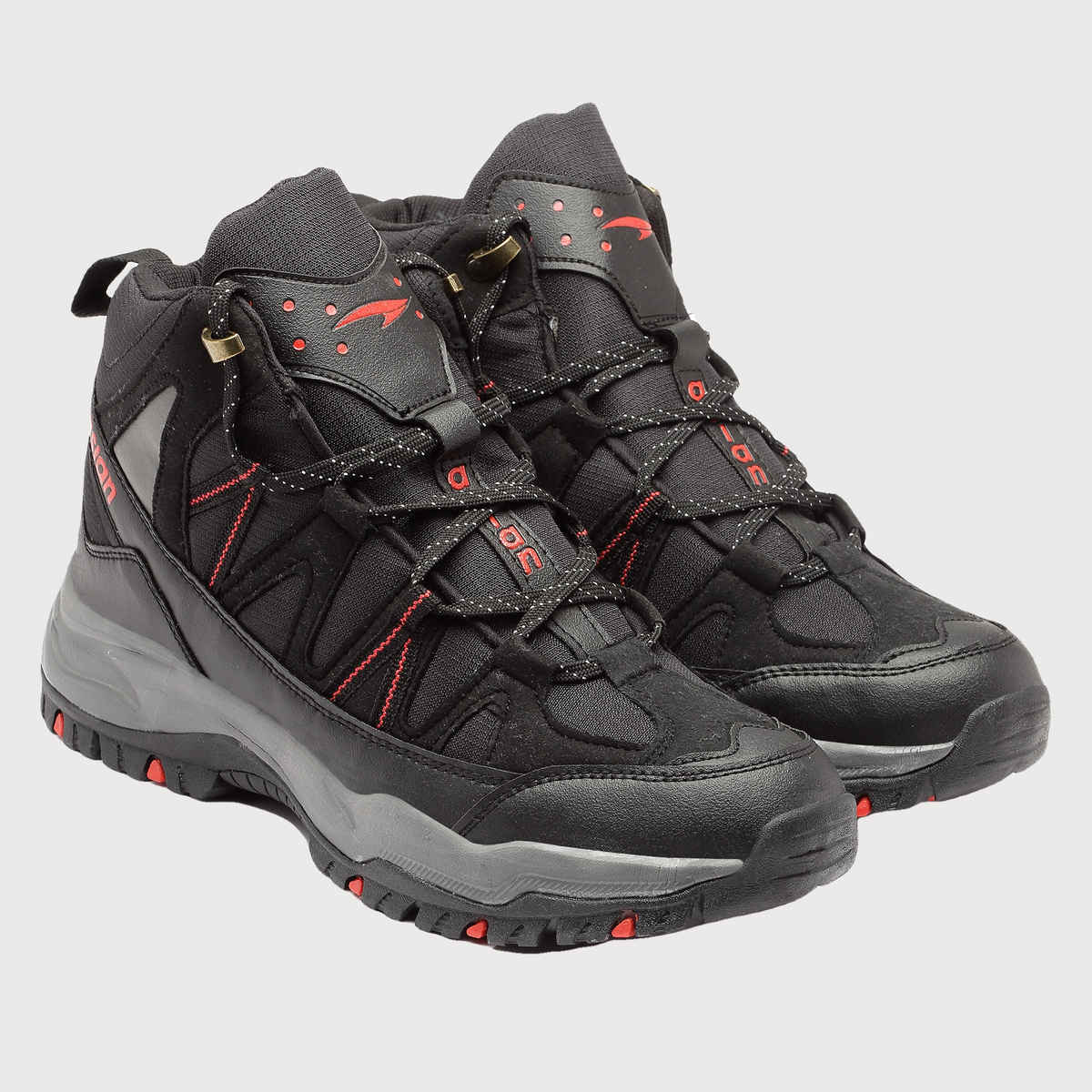 Asian Everest-21 Trekking Shoes For Men Black Red | UK-10