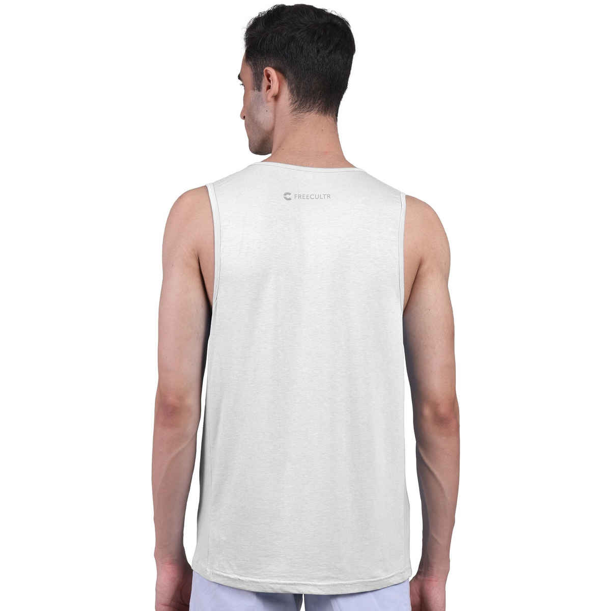 Freecultr Bamboo Men's Vest - L | Deep Neck | No Show Shoulder Strap | Ultra-Soft | Odor-Free | Longer Length