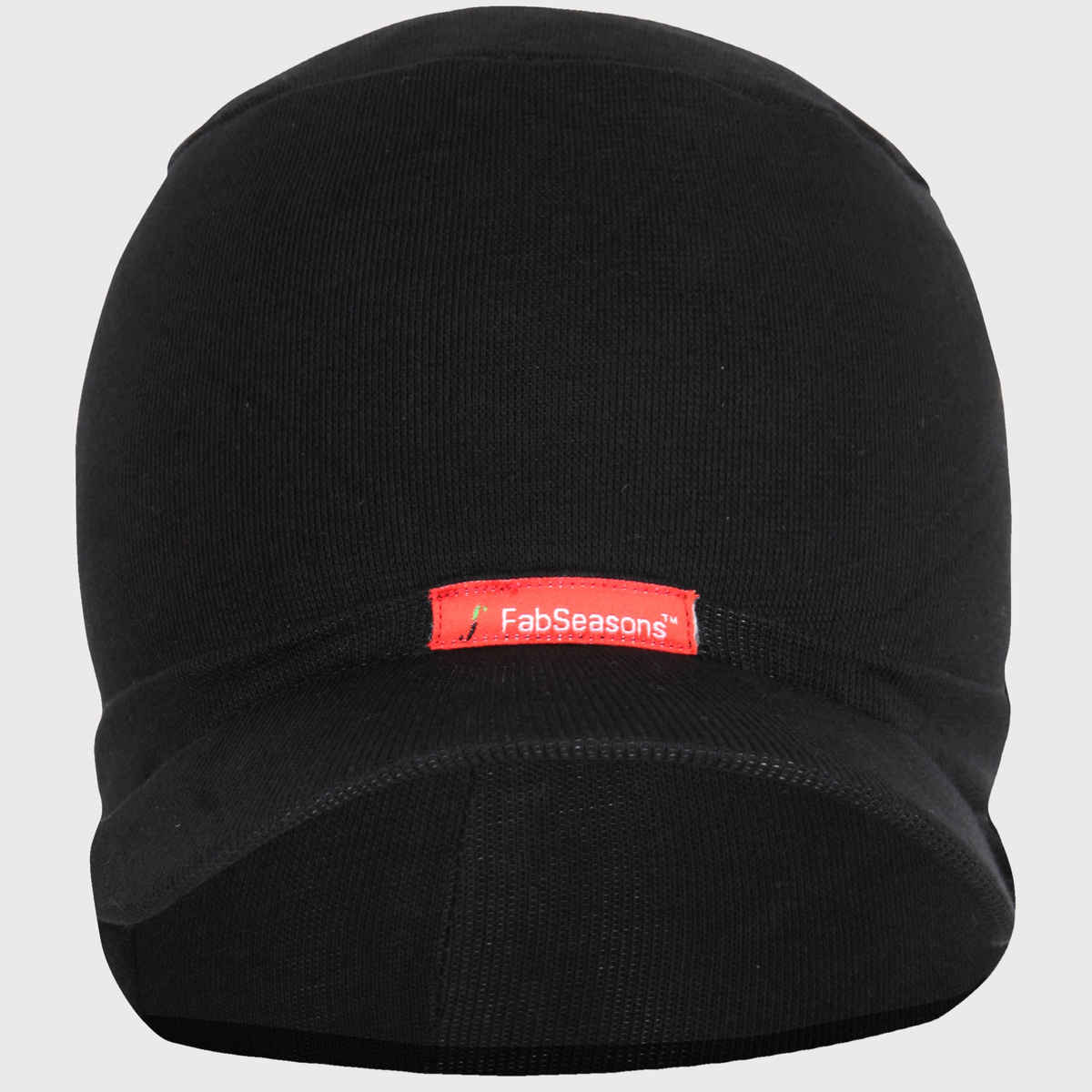 Fabseasons Unisex Solid Cotton Skull Cap | Black - Free Size