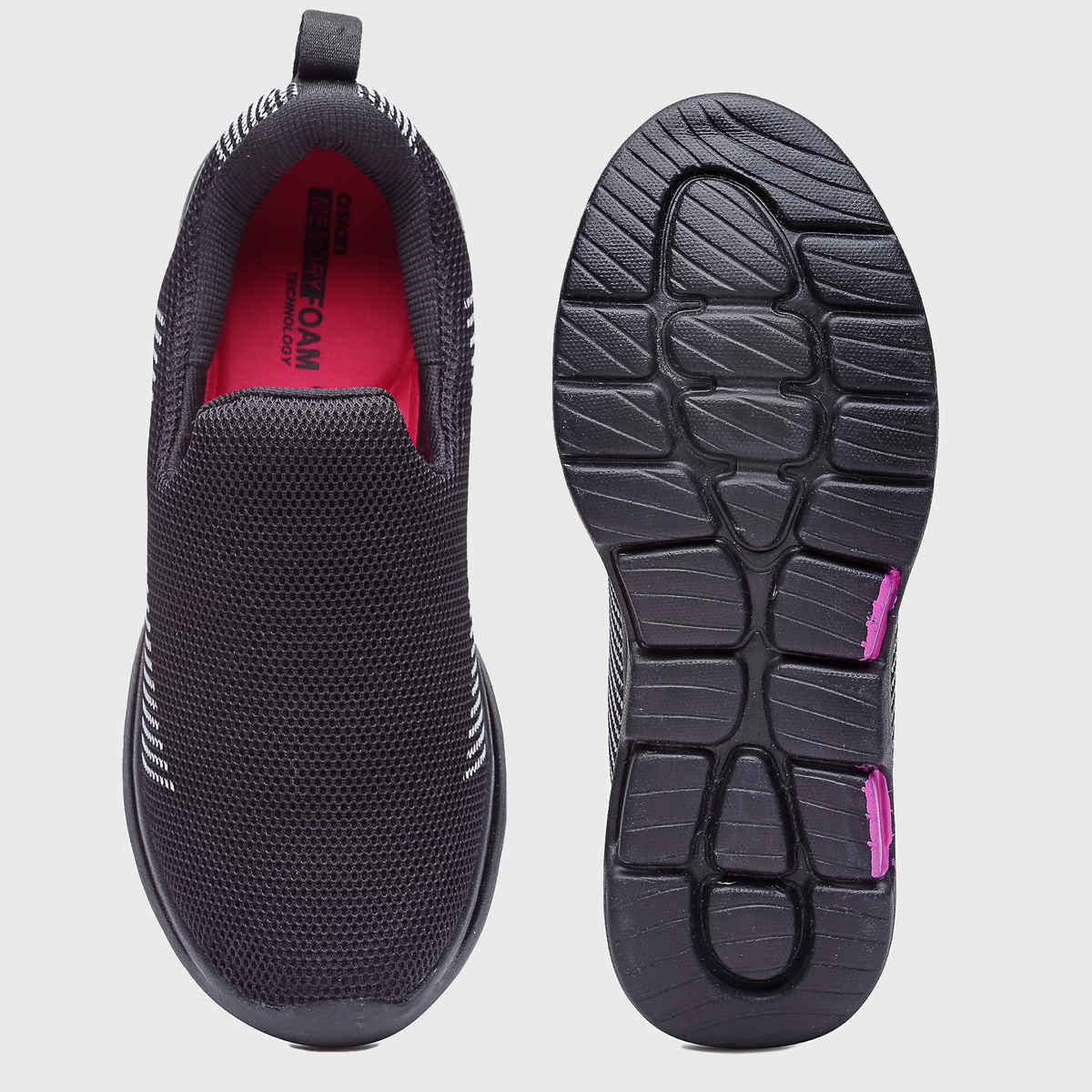 Asian Women s Firefly-111 Black Pink Slipon Shoes | UK-5