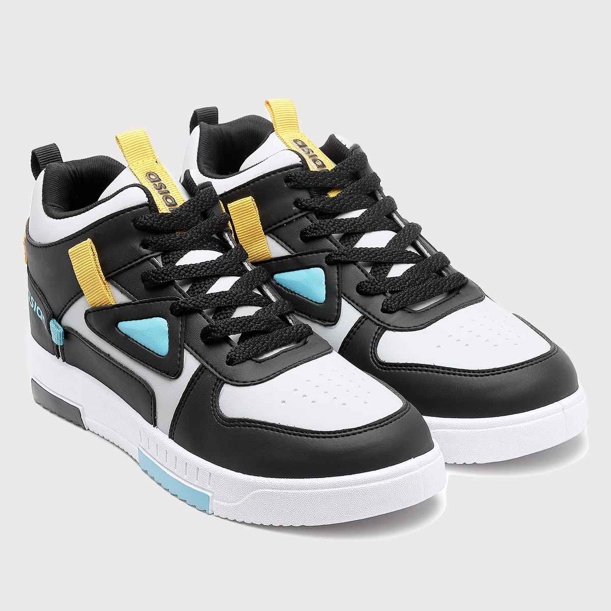 Asian Tarzan-11 Men High Top Sneakers Lightgrey-Black (Size-7)