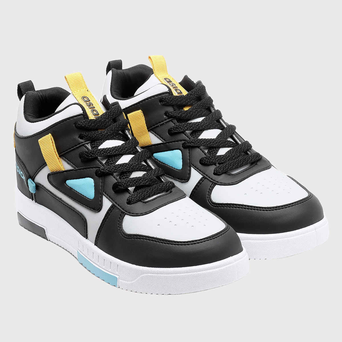 Asian Tarzan-11 Men High Top Sneakers Lightgrey-Black (Size-8)
