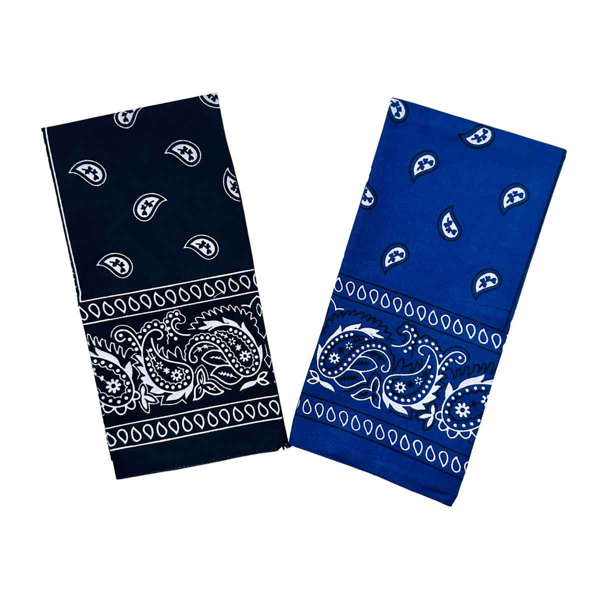 Royal Mart Unisex Cotton Blend Bandana | Black and Blue - One Size