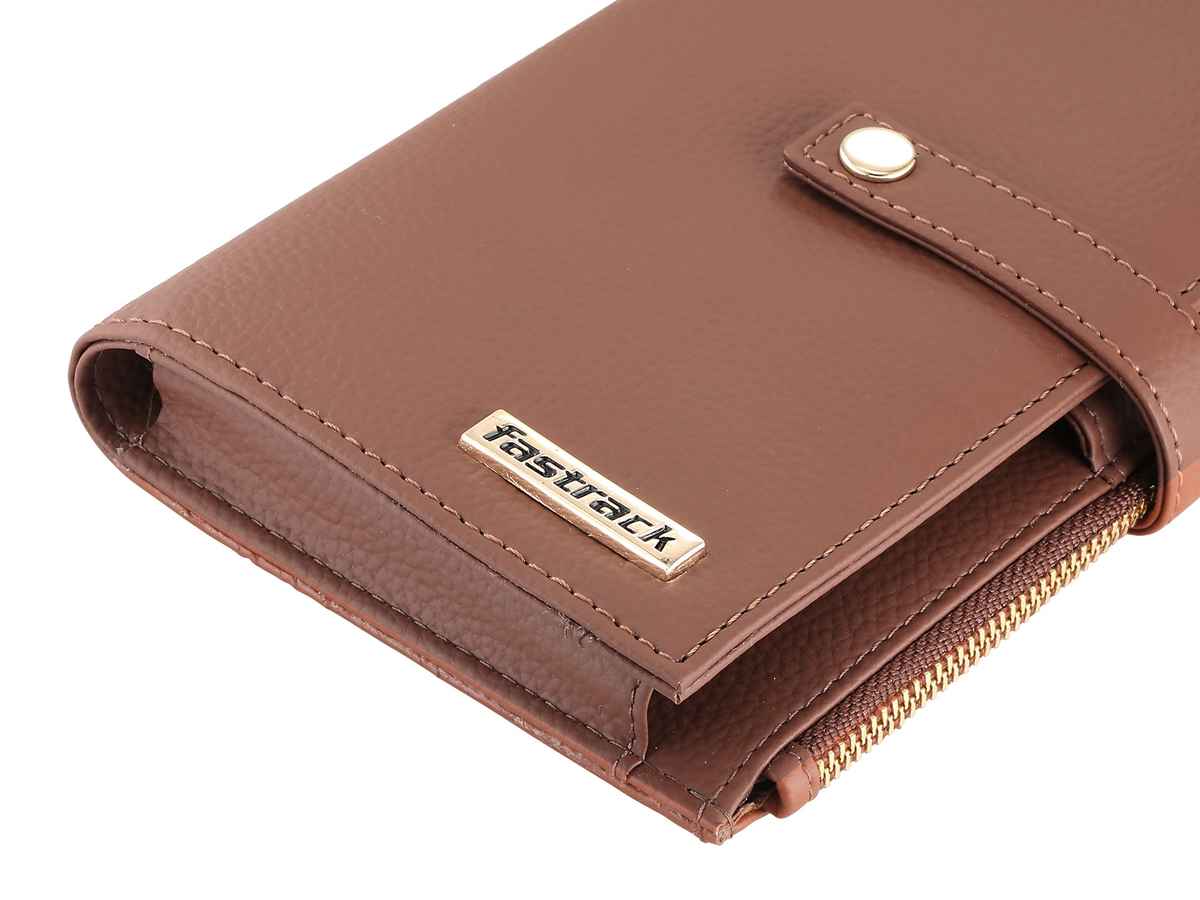 Fastrack Women's Solid Two Fold Wallet | Brown