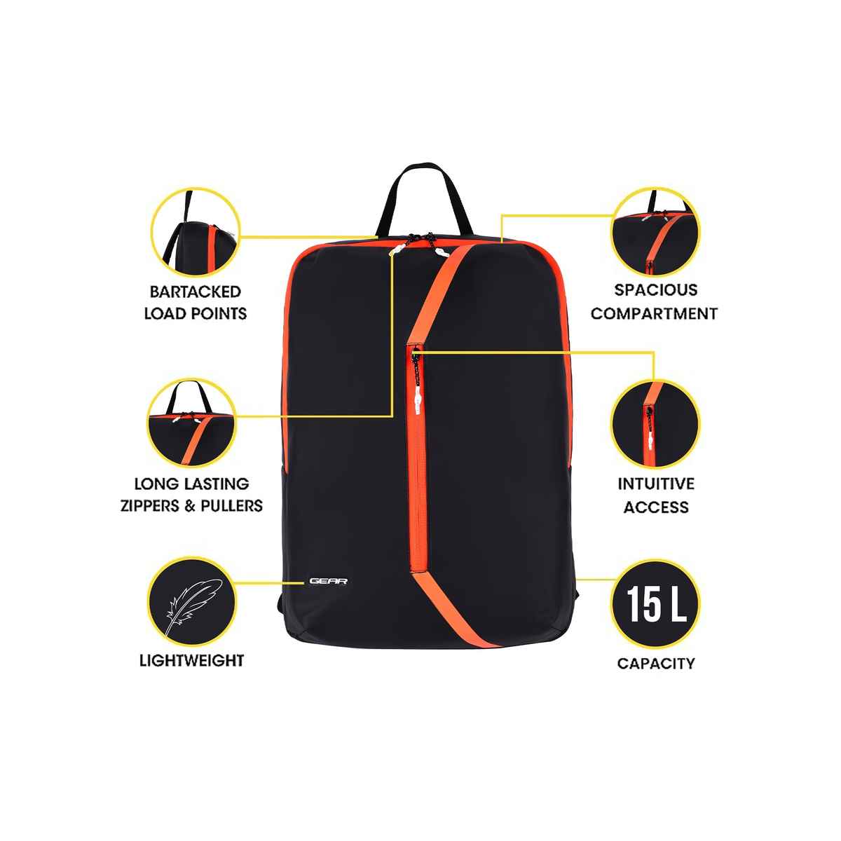 Gear Gear Lite Bp - Black Neon Orange