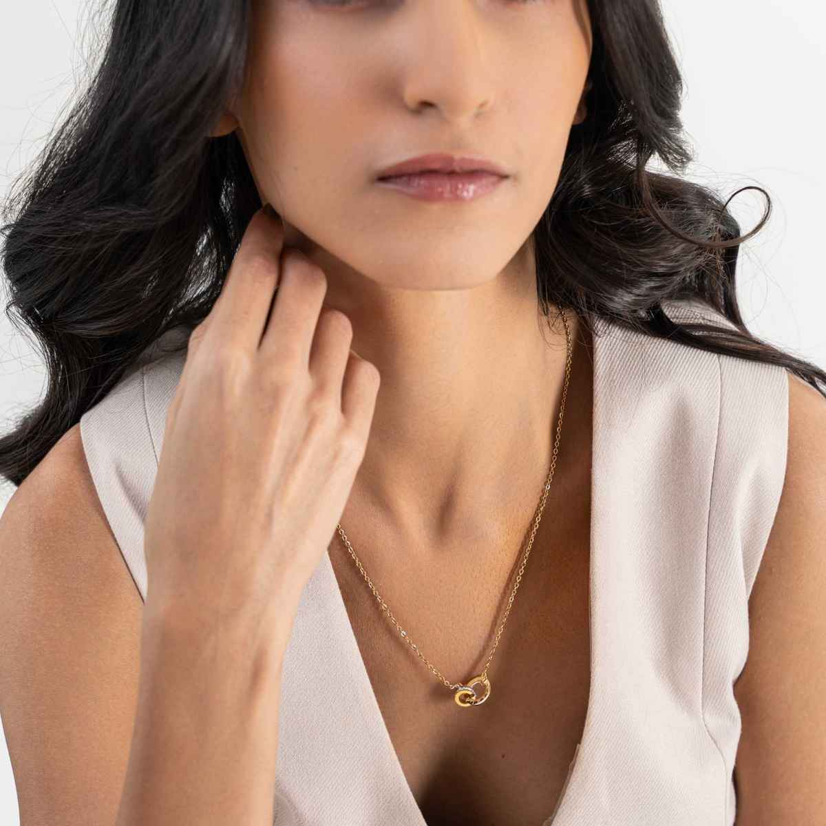 ZAISHA 18K Gold Plated Interlocked Timeless Pendant | Birthday | Anniversary | Valentines gift