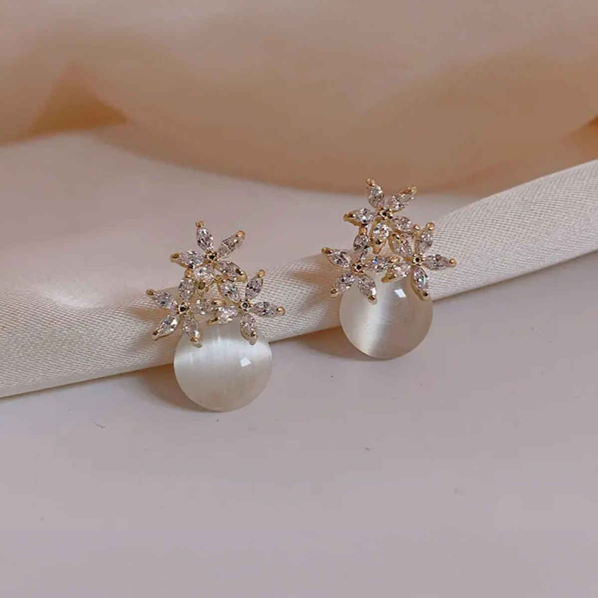 Estailo Fashion Perky Pearl Stud Earrings for Women | Stylish Lightweight Statement Jewellery