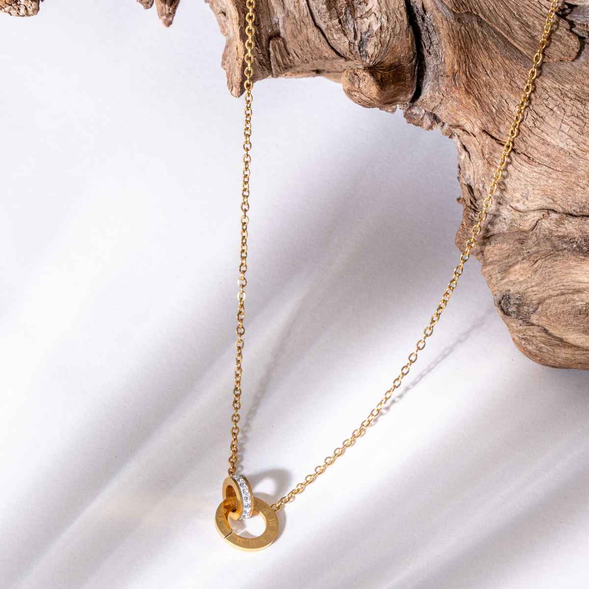 ZAISHA 18K Gold Plated Interlocked Timeless Pendant | Birthday | Anniversary | Valentines gift