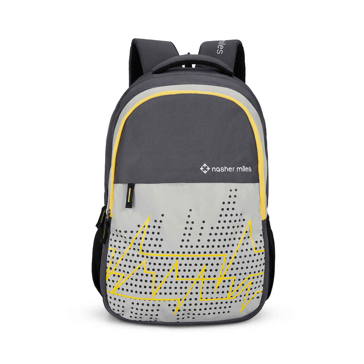 Nasher Miles Pulse Backpack- Unisex- 3 Compartment Casual College Bag- Grey- 45L
