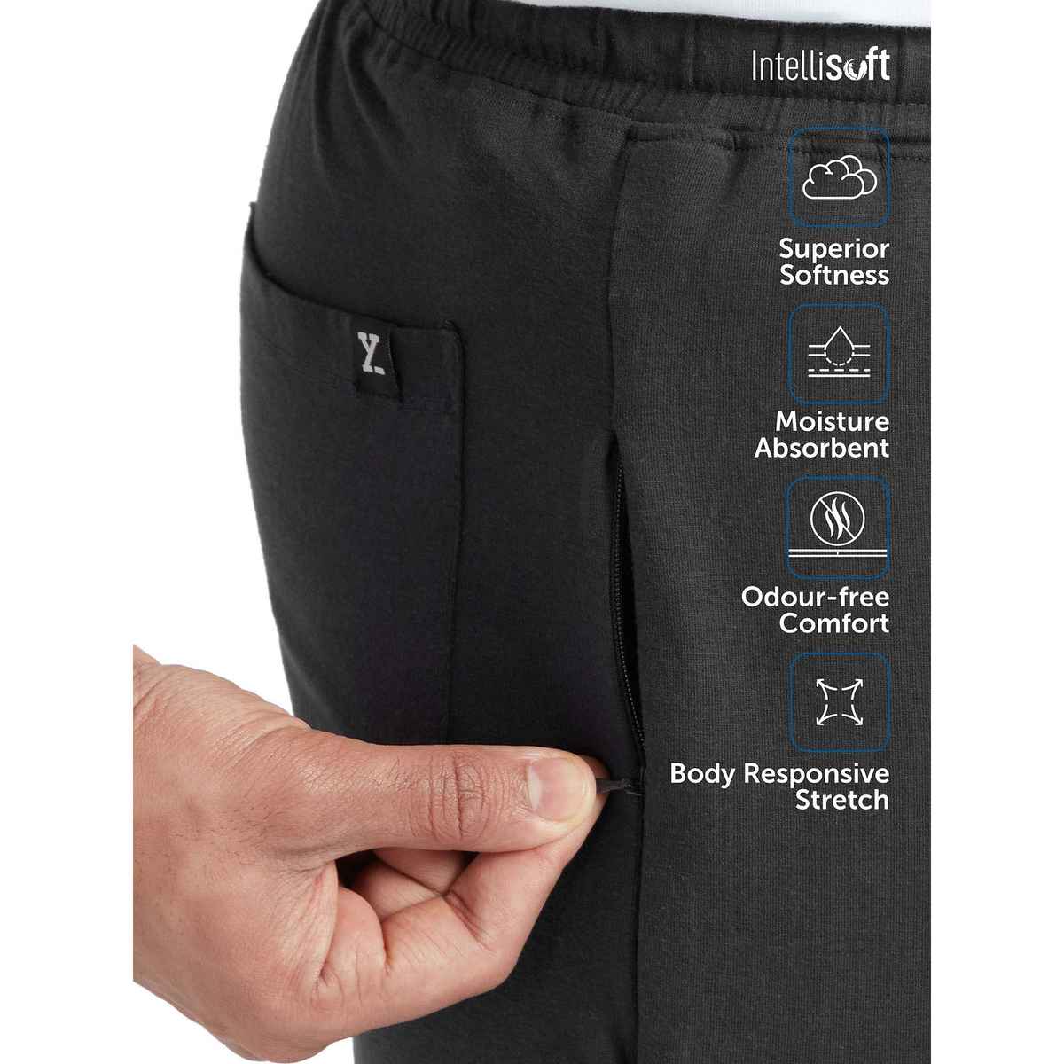 XYXX Ace IntelliSoft Cotton Modal Solid Loungewear Relaxed Fit | 2 Zipper Side pockets | Grey- M